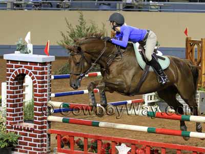 A faux red brick horse jump standard