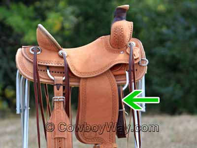 A brand new Western saddle without a cinch