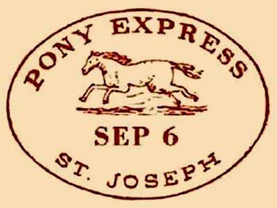 The flying gallop as shown in an 1860s postmark for the Pony Express