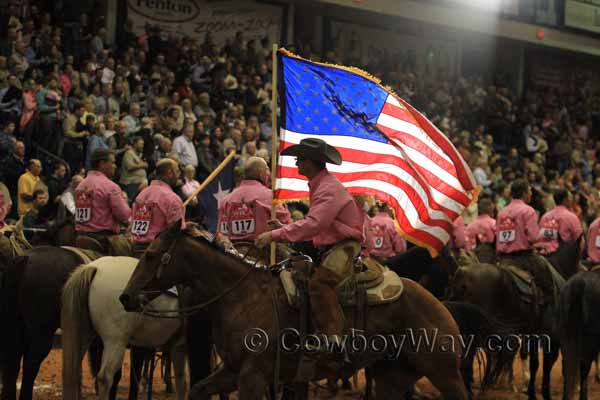 The American Flag presented at a ranch rodeo