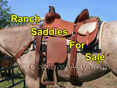A working cowboy's ranch saddle