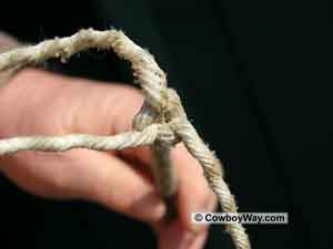 A tightened stopper knot