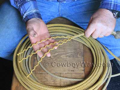 Unravel a few inches of rope