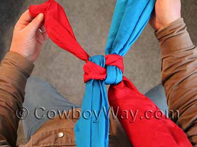 A tied (completed) wild rag knot