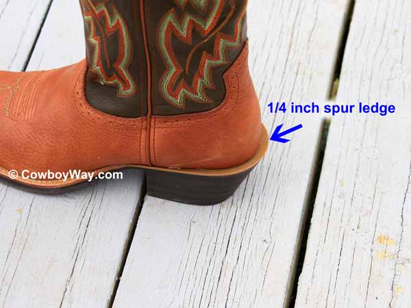 Spur ledge on a pair of Twisted X boots