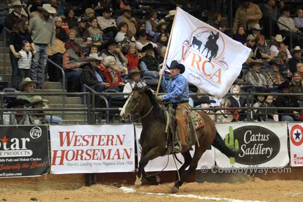 The WRCA flag being presented at the Finals in Amarillo, TX