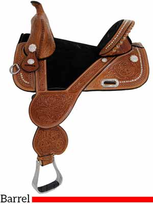 A treeless barrel racing saddle by Tammy Fischer and Circle Y